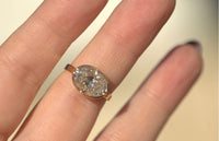 3.05CT Oval Lab Diamond East West Engagement Ring